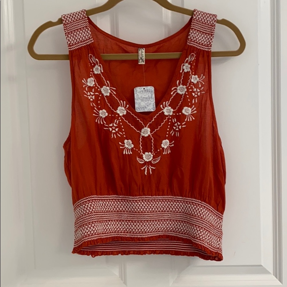 NWT Free People Orange Tank Blouse